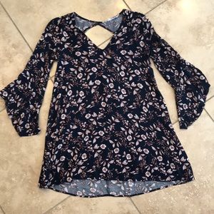 Lush brand navy and maroon flowered dress